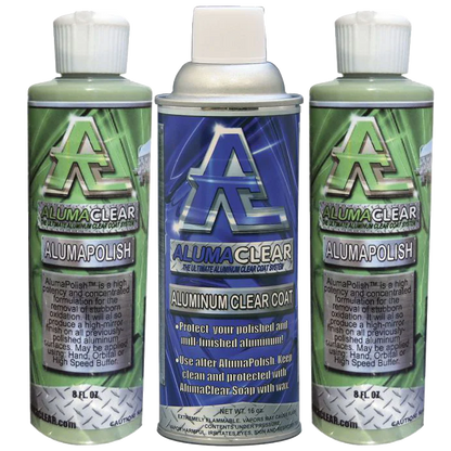 Alumaclear Clear Coat System Kit with AlumaPolish Green, Alumapolish Blue