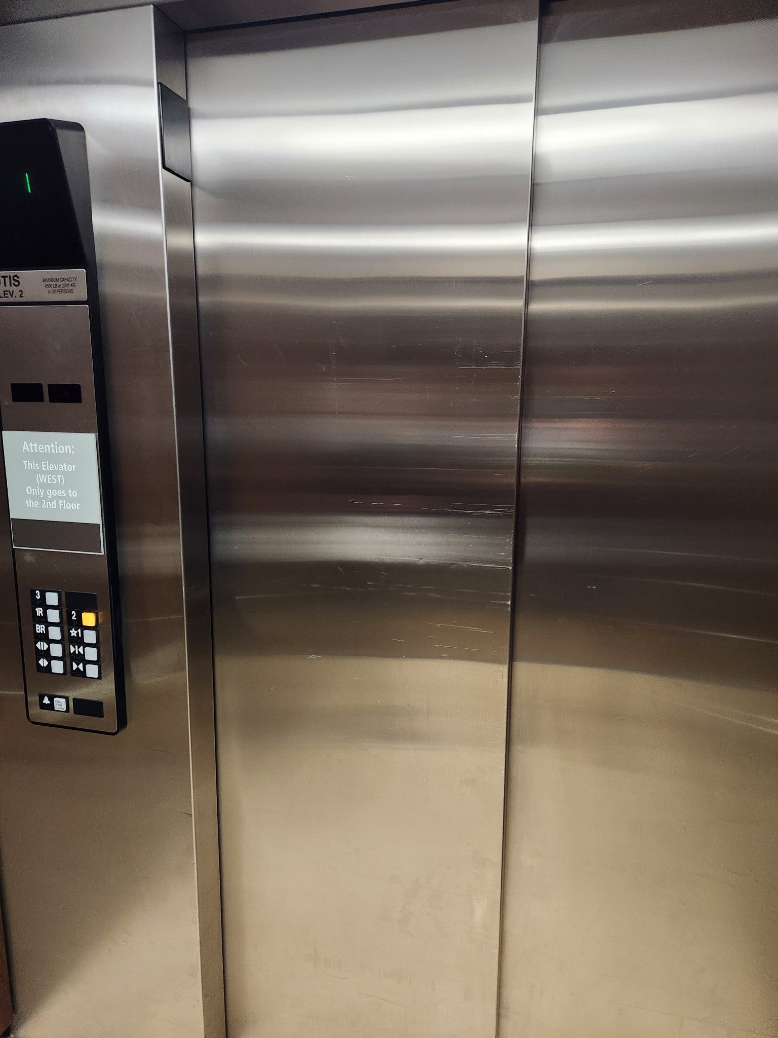 Inside Stainless Steel Elevators, Clear wrapped